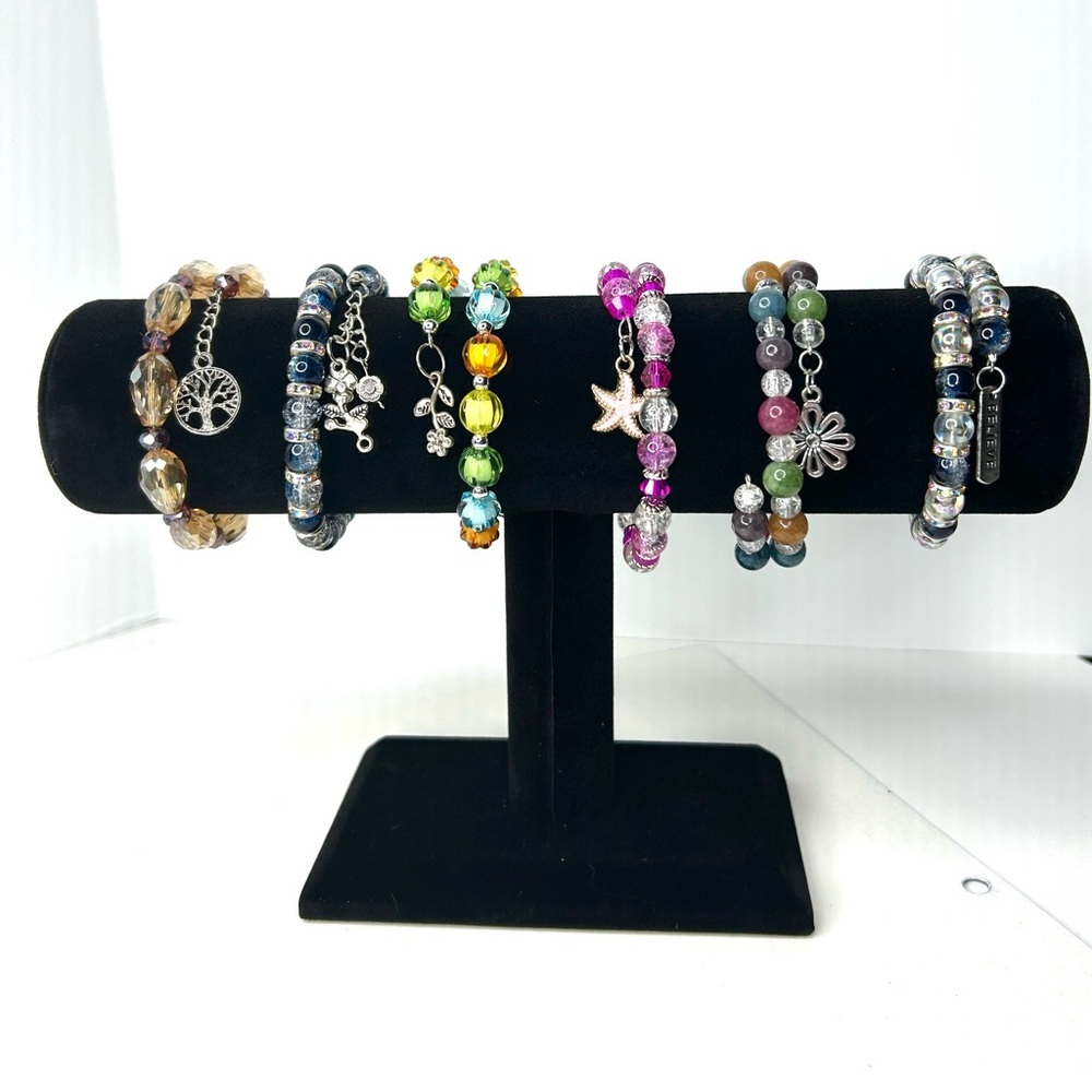 Handmade Beaded Wrap Bracelet with Charm